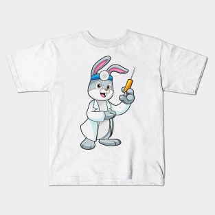 Rabbit as Doctor at Vaccination with Syringe Kids T-Shirt
